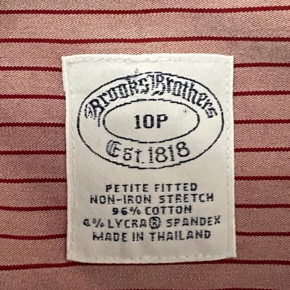 Brooks Brothers Pink & Red Stripe Fitted Button Blouse Office Career Women's 10P - Picture 4 of 4